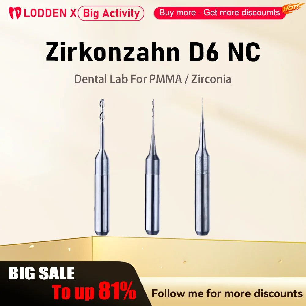 

Zirkonzahn D6 PMMA Zirconia Shank DC Diamond Coating Milling Cutter Diameter DrillDental Milling Burs 2.0/1.0/0.6mm material