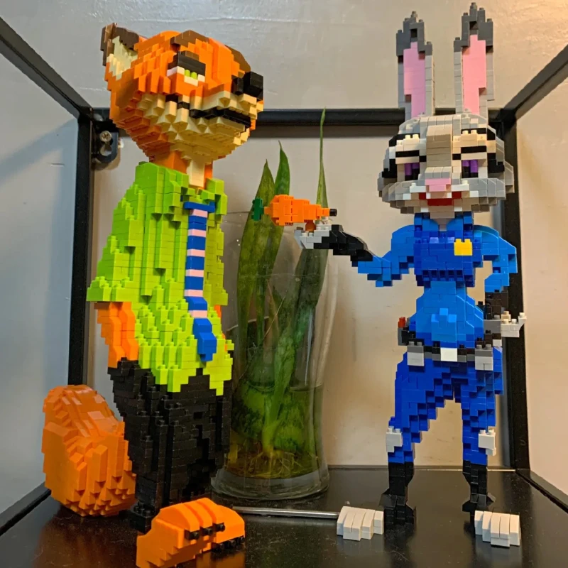 Micro Size MOC Blocks Zootropolis Sets Judy Nick Bricks Figures Zootopia DIY Toys for Kids Children Birthday Gifts 3.5mm Blocks
