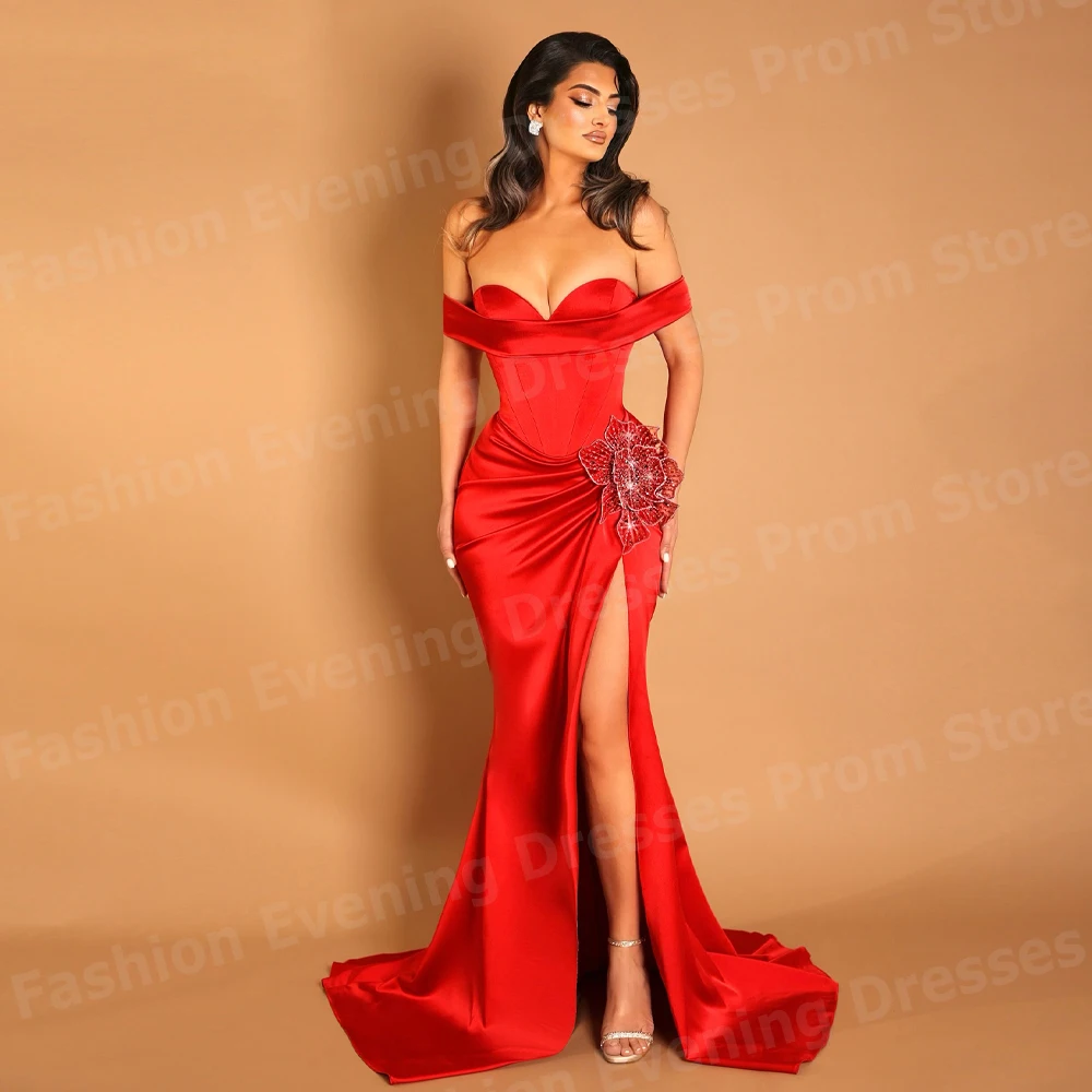 

Изящные женские вечерние платья русалки с открытыми плечами для выпускного вечера по индивидуальному заказу допол 한ál tipo فساتين سهره без рукавов с разрезом فساتين سهرة