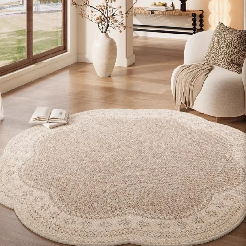 French Retro Style Carpets for Living Room Light Luxury Bedroom Decor Carpet Irregular Shape Lounge Rug Home Thicken Floor Mat