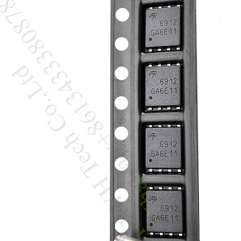 (10pcs/Bag) AON6912, (Marking 6912A, 6912) DFN5*6, 30V Dual N-channel Field Effect Transistor