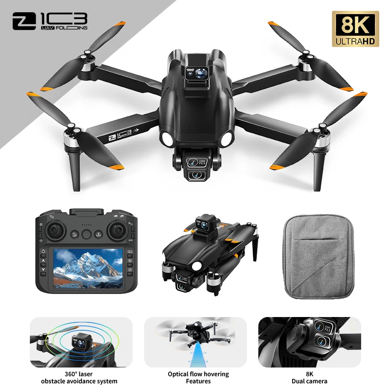 

8K Z103 ultra drone professional 4 axis lens dual camera hd 5g gps wifi fpv eis rc drone laser avoid obstacles quadcopter TOYS