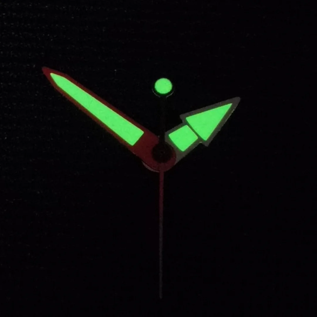 Lancette dell'orologio NH35 Puntatore rosso argenteo con lancette luminose verdi Strumento di sostituzione per la riparazione dell'orologio per movimento NH35 NH36