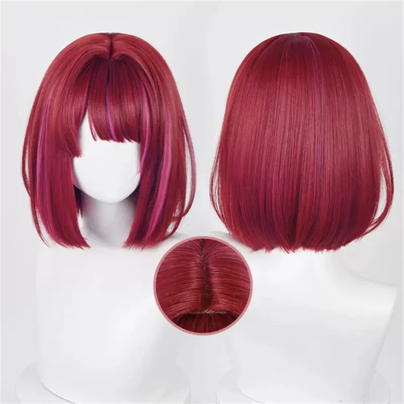 

Anime Oshi No Ko Arima Kana Cosplay Wig Red Mixed Pink Short Hair Heat Resistant Synthetic Halloween Party Accessories Props