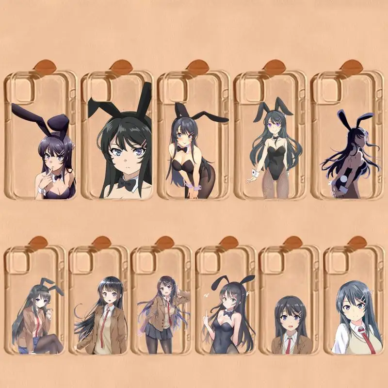 Sakurajima Mai Anime Phone Case For iPhone 13 14 Pro Max XS XR 12 11 Pro 13 Mini 6 7 8 Plus Soft Clear Back Cover