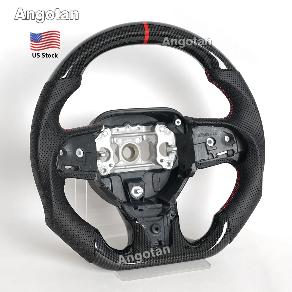 

ANGOTAN Hydro-Dip Carbon Fiber Steering Wheel for Chrysler 300 300C 2015 2016 2017 2018 2019 2020 2021 2022 2023