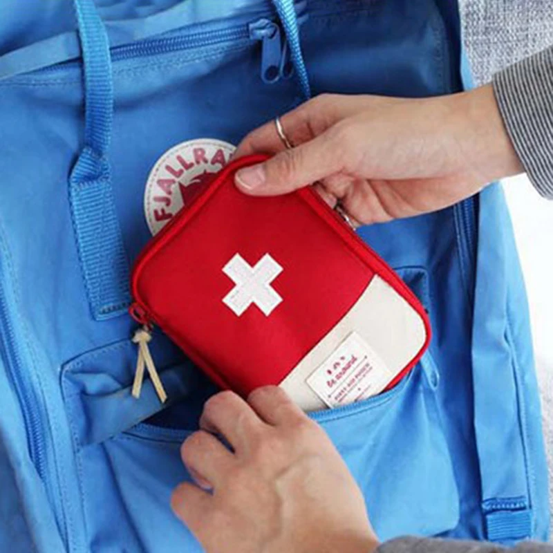 Mini borsa per medicinali portatile Kit di pronto soccorso da viaggio Borsa per medicinali Borsa per medicinali Kit di sopravvivenza Scatola per