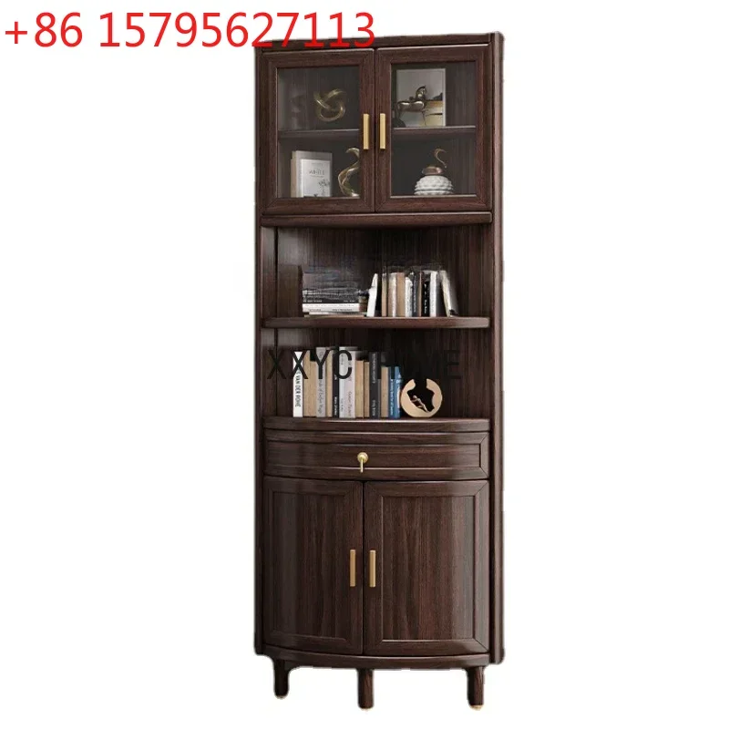 

Новый угловой шкаф из массива дерева в китайском стиле, цвет фиолетово-золотой, из эбенового дерева, для гостиной и спальни, для хранения вещей