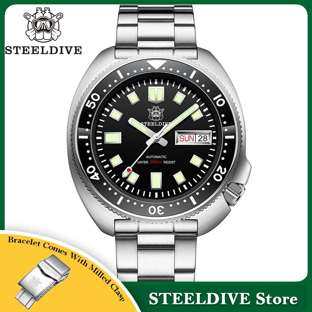 STEELDIVE 2024 Neue Ankunft Captain Willard Uhr NH36 Taucheruhren Saphir Mechanische Uhr Männer Automatische Armbanduhren