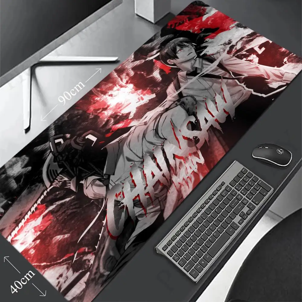 Chainsaw Man Mouse Pad Gaming 900×400 Mousepad Gamer Xxl Mouse Mat Offices Accessories Keyboard Long Pad Computer Desk Mat