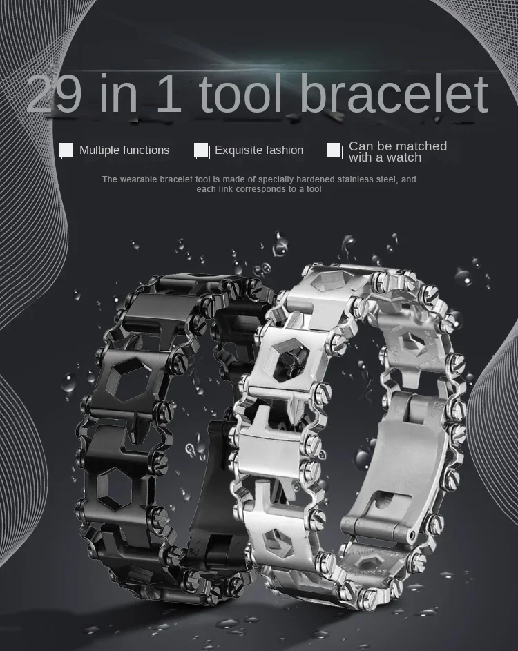 29-in-1 Multifunctional Bracelet Leatherman Multi Tool Bracelet Men's Wild Outdoor Equipment Survival Bracelet Strap Accessories