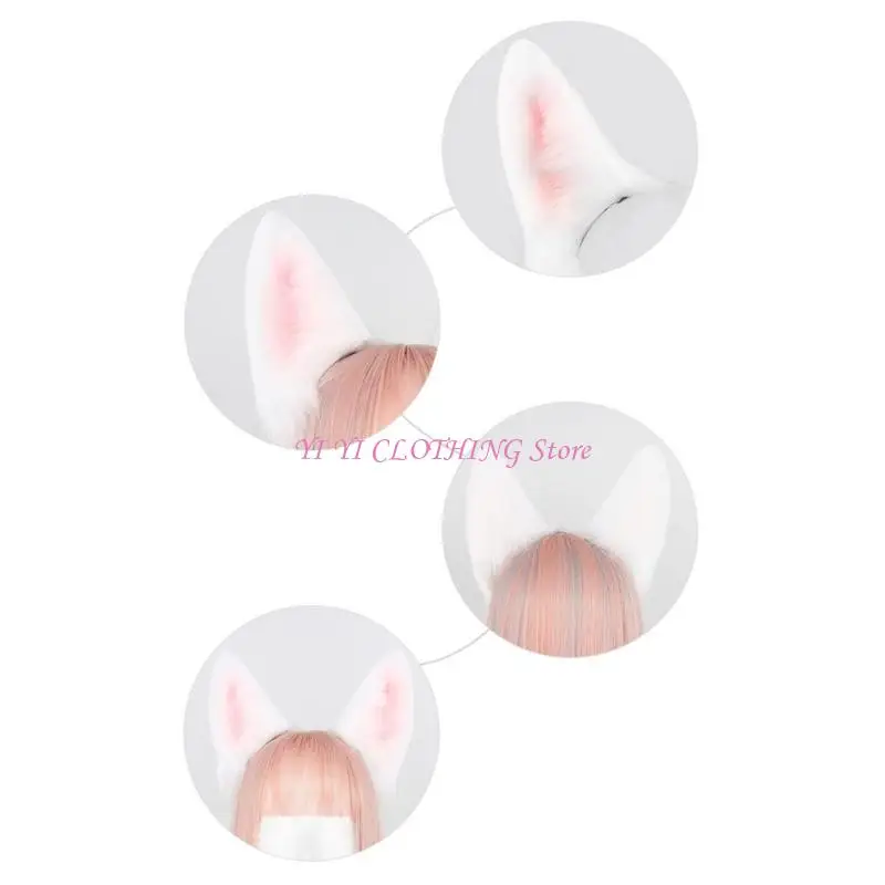 N5KF ปาร์ตี้อีสเตอร์ตุ๊กตา Bunny Headband ผู้หญิงแต่งหน้าคอสเพลย์ปาร์ตี้ Headwear อุปกรณ์