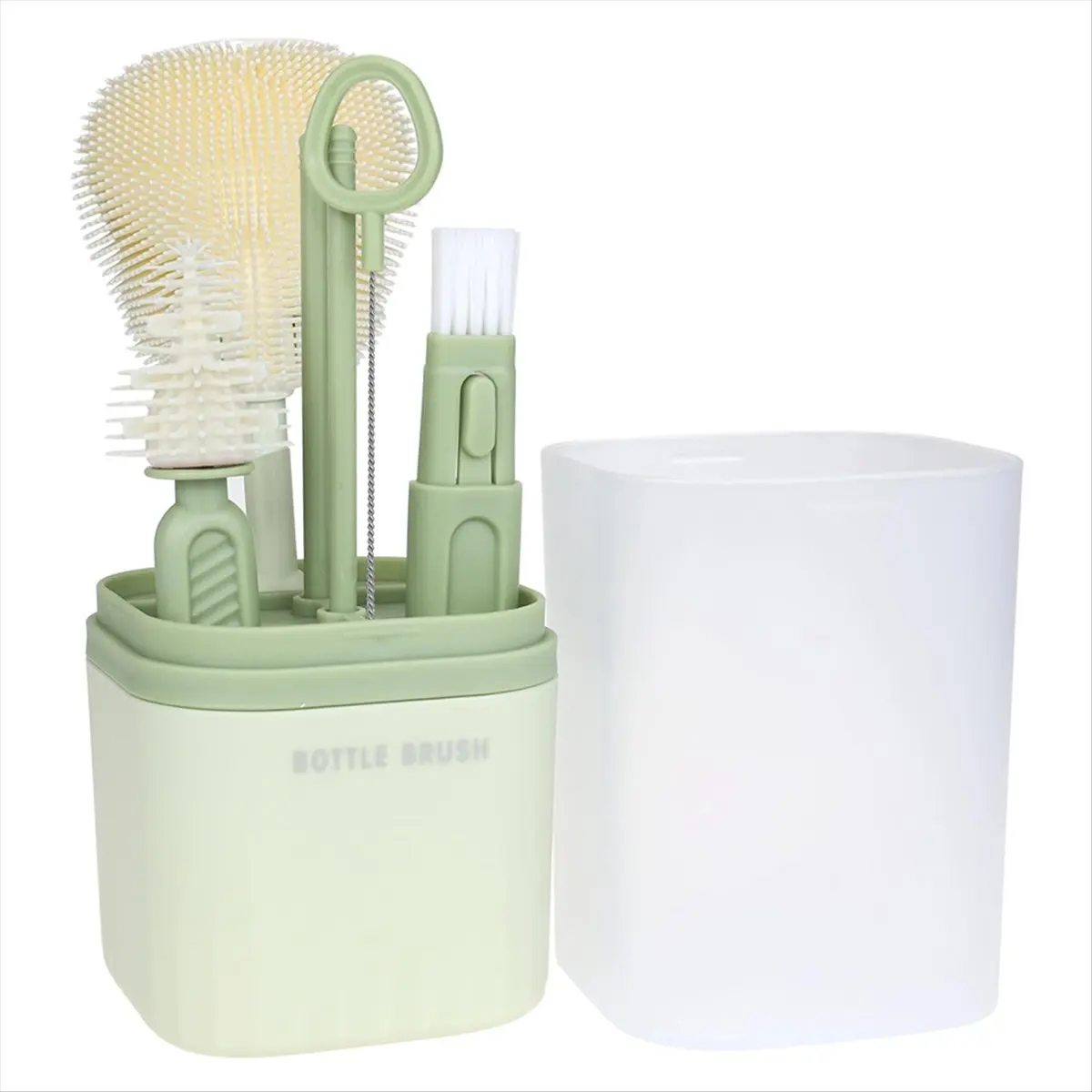 N94R Silicone Child Cup Brush Set Includes Child Bottle Brush Nipple Brush Wait Family Friendly Portable A