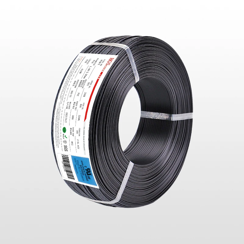 Flat Cable Fio Paralelo, Fios LED Strip, Branco e Preto, UL2468, 22AWG, 2Pin, 3Pin, 4Pin