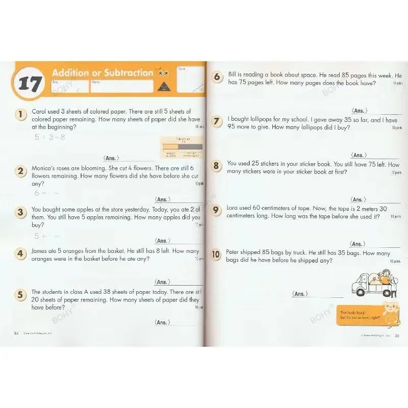 Kumon-Math Workbooks English Workbook Math Application Questions for Grade 1 To 6