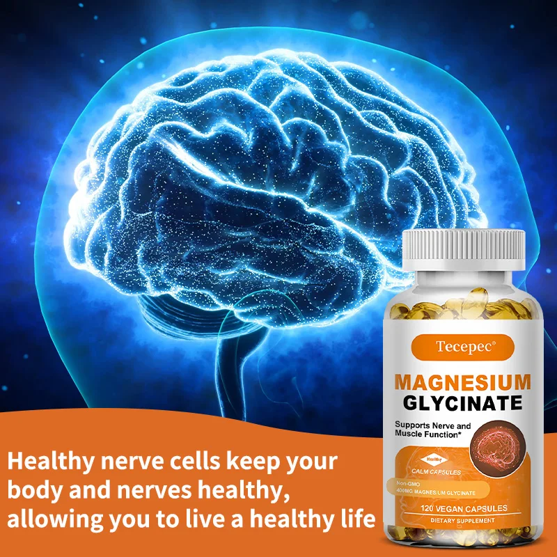 

High Absorption Magnesium Glycinate Capsules 400mg with Vitamin B6, Sleep Muscle & Sleep Support Mineral Supplement for Adult