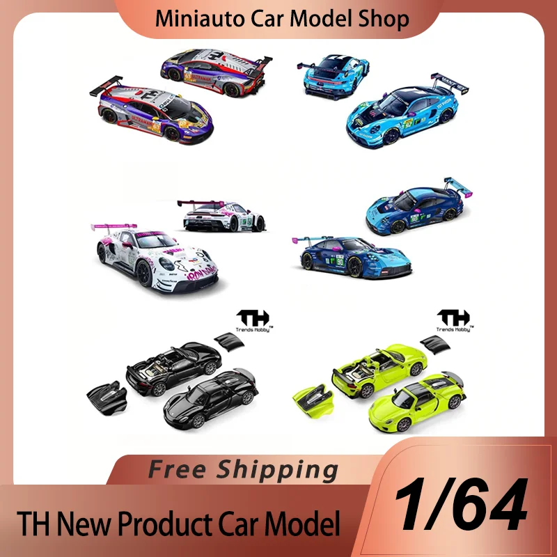 

New Presale Trends Hobby 1:64 Porsche 911 Gt3 R 2025 Lemans 24h Lmgt3 #90 #92 #85 Alloy Miniature Diecast Model Toys Kids Gift