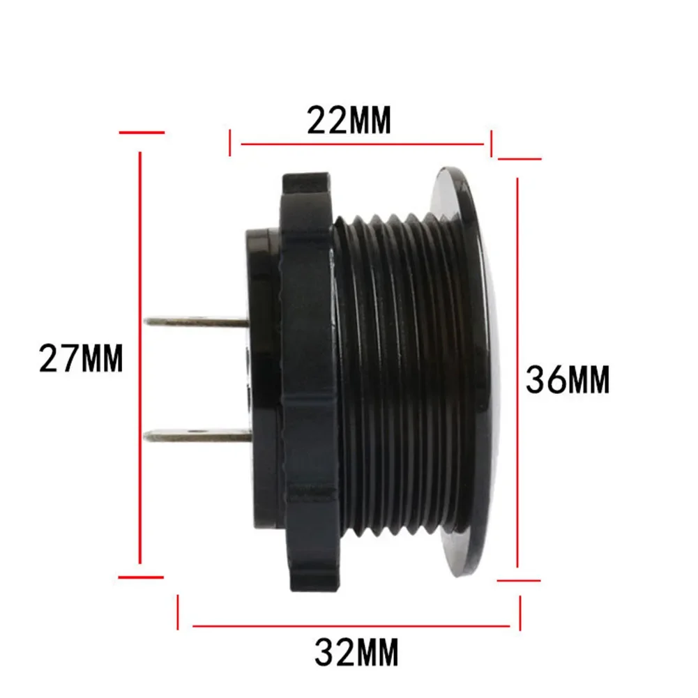 

Short Glossy Voltmeter with Switch for 12V 24V Battery Monitoring LED Display and Reverse Connection Protection