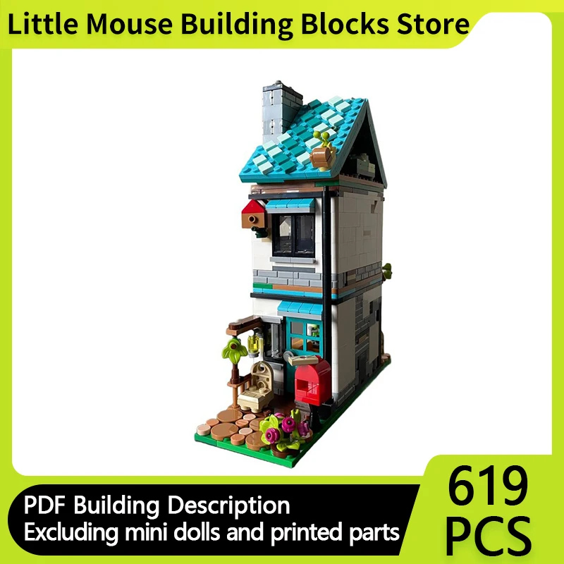 

City Street View Model MOC Building Bricks Warm Family Residence Modular Technology Gifts Holiday Assemble Children Toys Suit