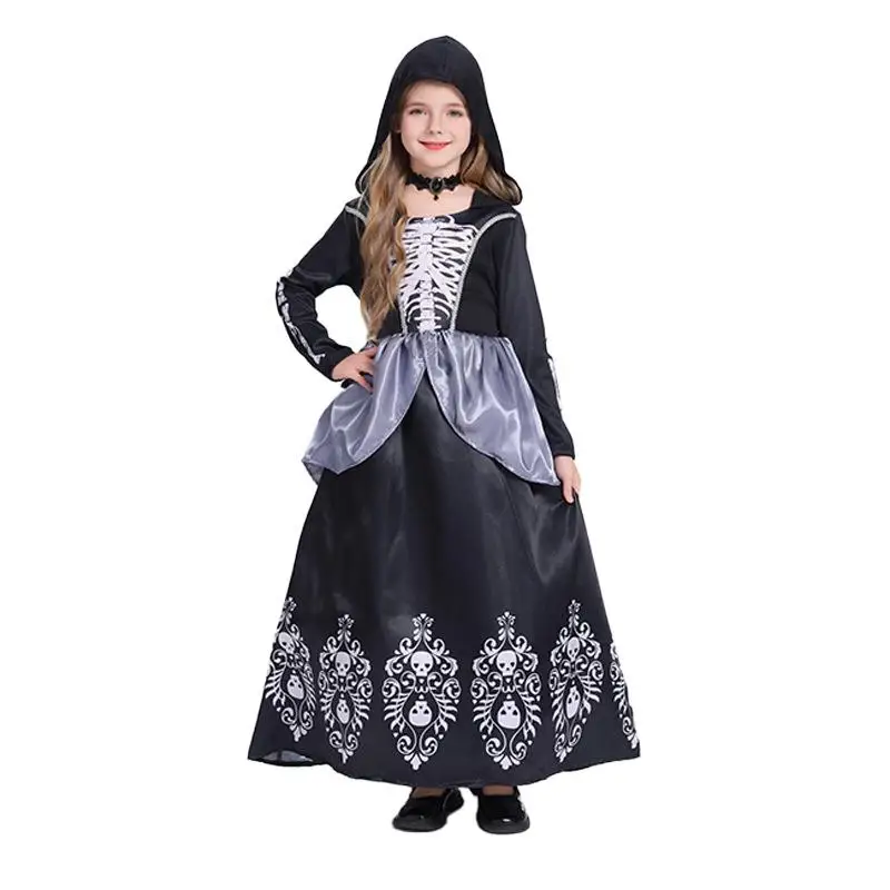 Kostium na Halloween Wiedźma Straszny Szkielet Damski Strój Sceniczny Tradycyjny Chiński Strój Etniczny