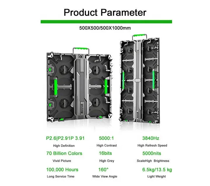 تخصيص تأجير في الهواء الطلق P4.81 Led شاشات الحفل IP65 مستوى مقاوم للماء 500*1000 مللي متر شاشة حائط فيديو Led لوحة حائط الفيديو