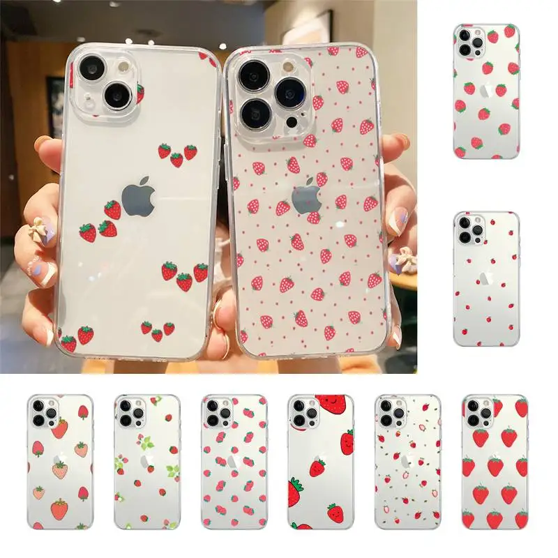 Cartoon Fruit Strawberry Phone Case For Iphone 15Plus X Xr Xs 11 12 13 Se2020 Mini 14 Promax Case