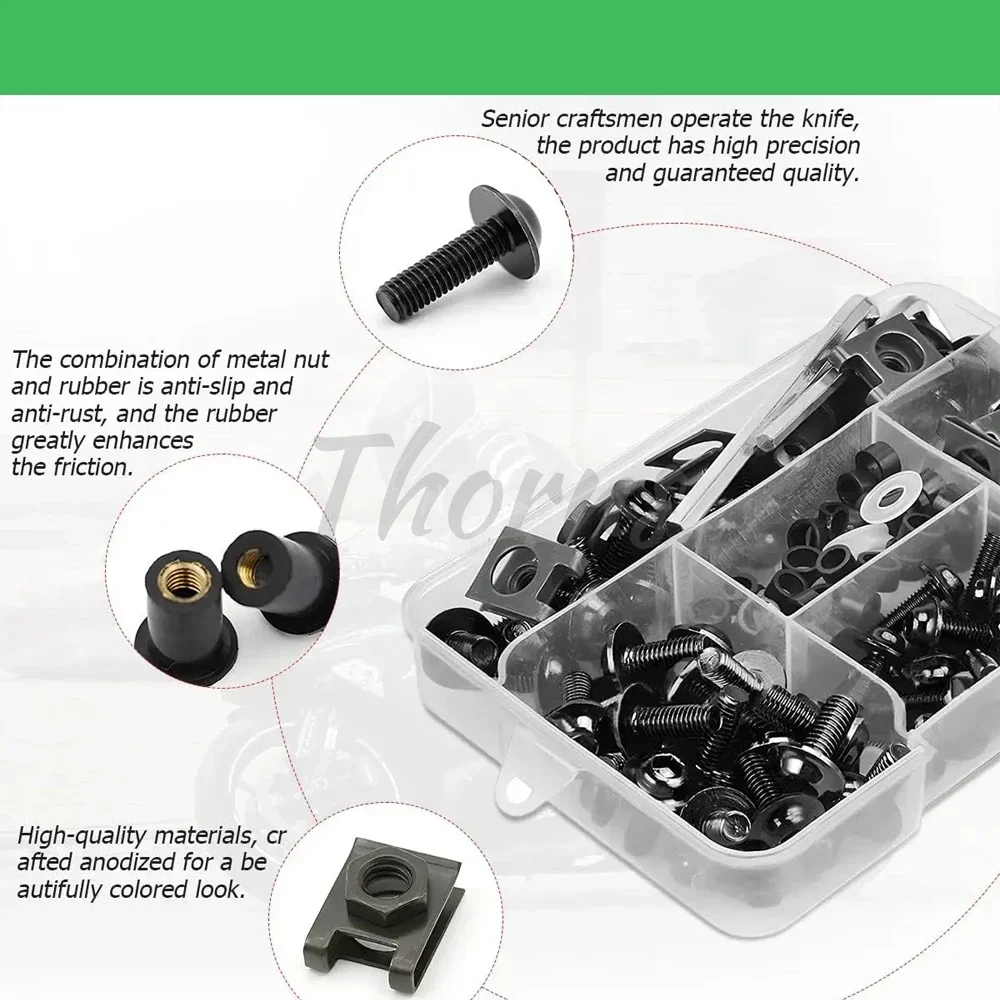 لكاواساكي نينجا 400 650 1000sx نينجيا Z1000 R SX Z400 Z650 Z750 Z800 Z900 موتو هدية الترباس و هيكل السيارة طقم مسامير ربط ث/الجوز