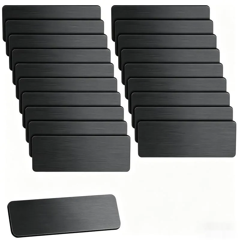 11 pcs Smooth Writable Area Name Tag Brooches, great for Event Staff Badges, Metal Pin Backing, School Conference Pins
