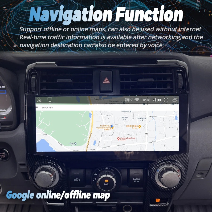 12.3 Navirider Android For Toyota 4 Runner 4Runner 2010-2022 Car GPS Navigation HeadUnit Multimedia Player Aircon Radio 4G WIFI