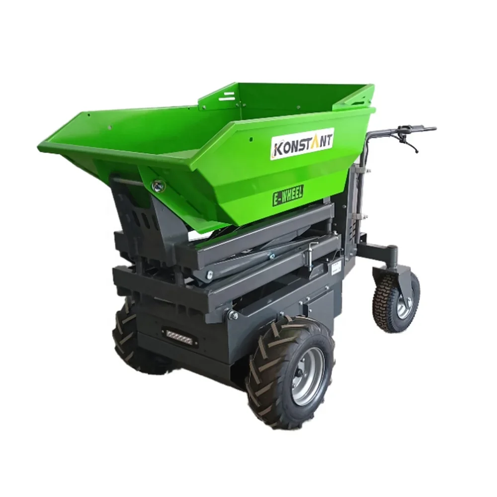 100% Green Power Self-Propelled Mini Transporter Dumper Barrow Battery Electric Concrete Buggy For Home Use Retail Industries