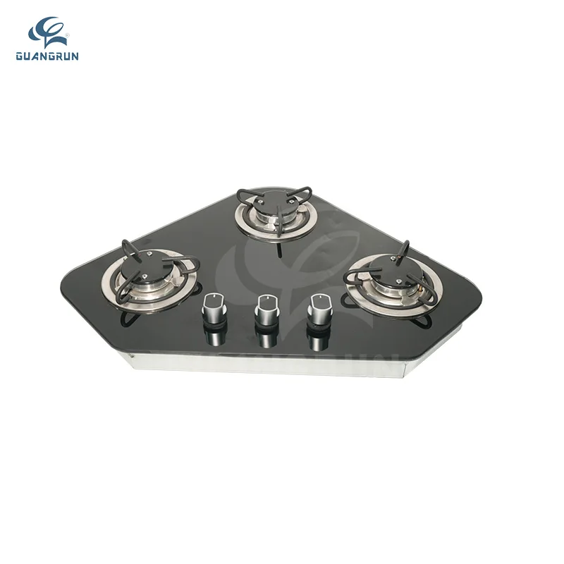 

Three-Burner Corner Built-In Gas Cooktop 610*460*70mm Glass RV Stove For Motorhome Caravan Campervan Boat Yacht