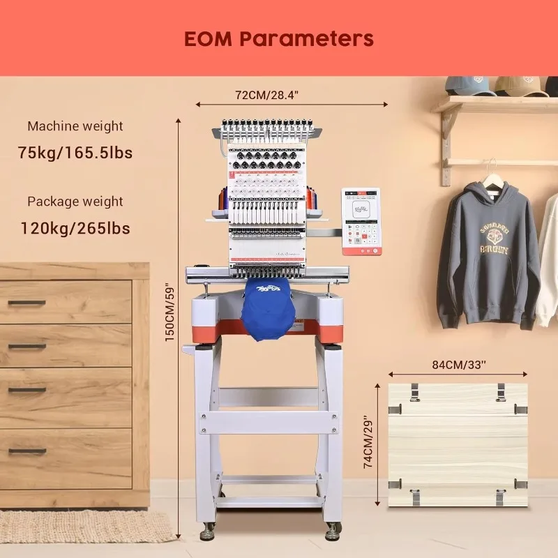 Computerized Sewing Embroidery Machine For Cap Flat Garment And Custom Logo Embroidery Applications