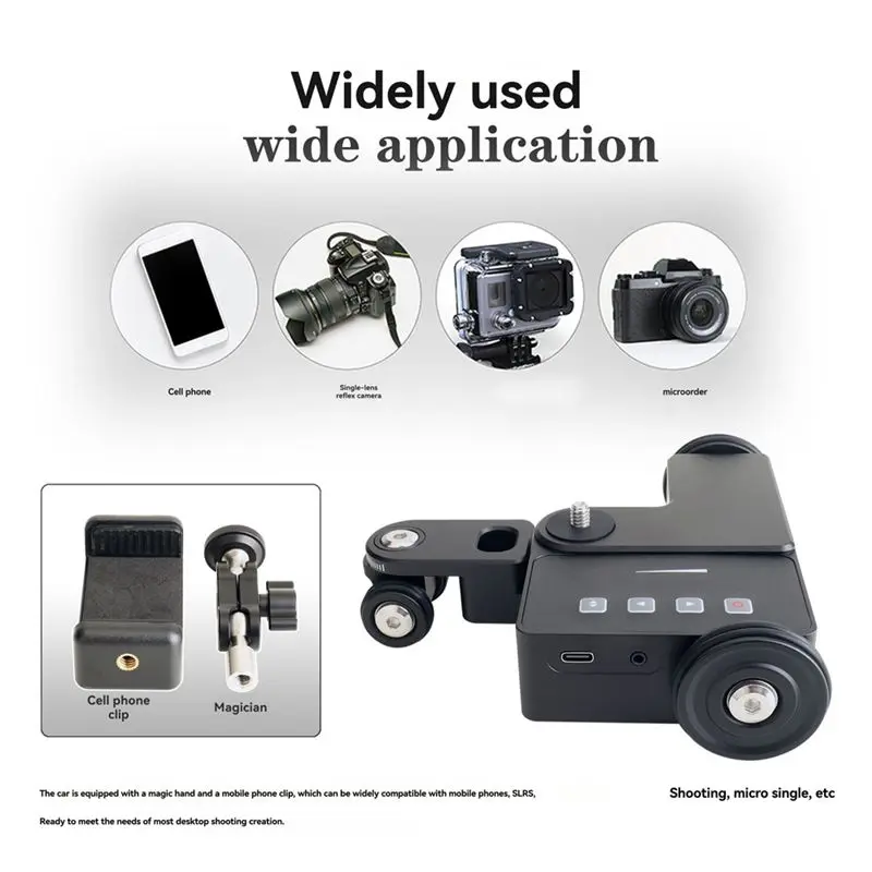 B92B Electric Photography Trolley Focus Tracking Slide Rail for Camera Phone for GoPro Smart Silent Aluminum Alloy 3kg