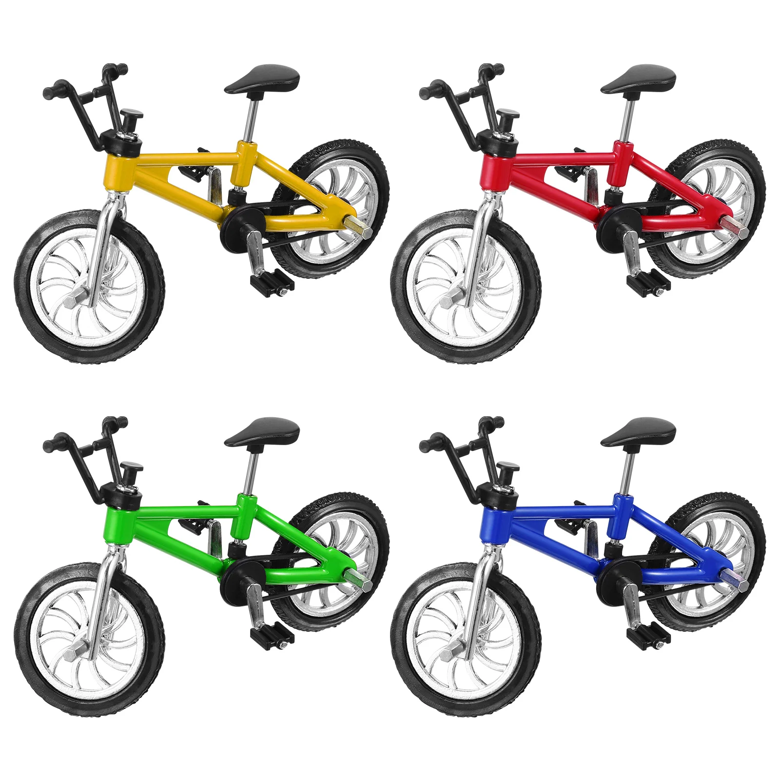 TOYMYTOY 4Pcs 1:18 Miniature Finger Mountain Bike Model Toy Mini Alloy Creative Toys for Children Kids Boys