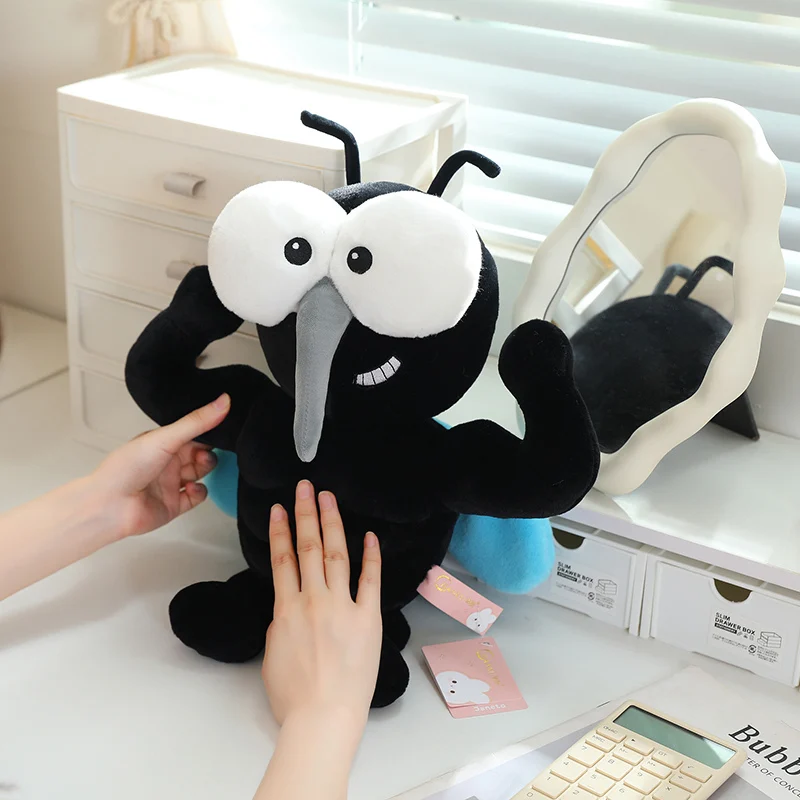20/40cm Kawaii Buff Muscle Mosquito Plush Doll Funny Unique Insect Toy Cute Weird Decor Gift For Boys Girls