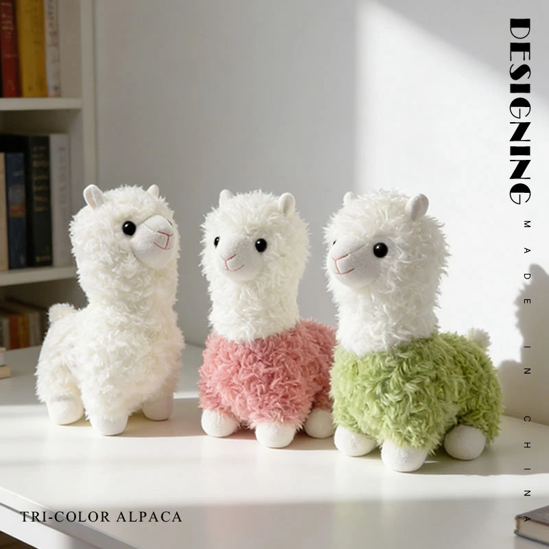 

25cm Realistic Alpaca Plush Pillow Toy Soft Kawaii Cartoon Animal Sheep Stuffed Doll Lifelike Kids Xmas Birthday Gift