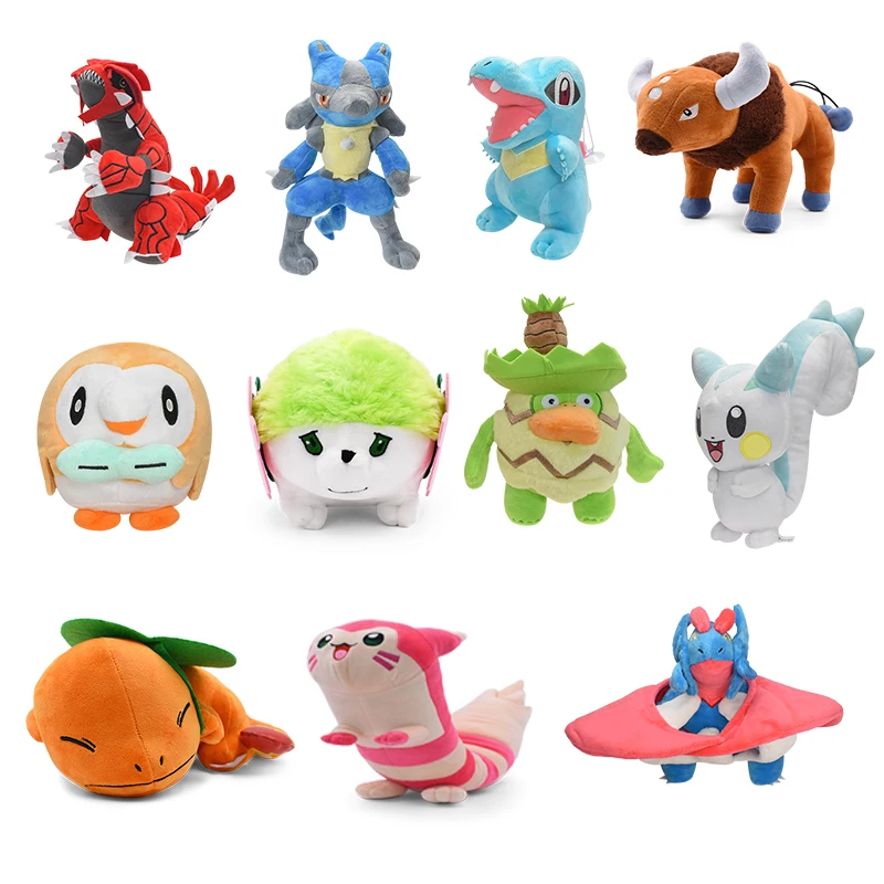 Pokemon Psyduck Charmander Shiny Furret  Azumarill Totodile Groudon Lucario  Tauros Pachirisu Shaymin Mega Plush Stuffted toys