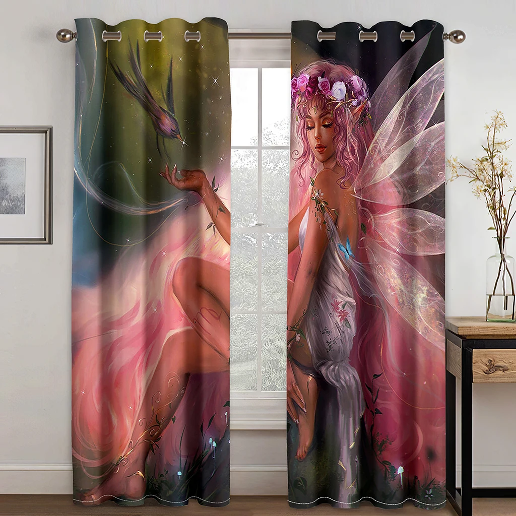 

3D Cartoon Series Sexy Beauty Curtains 2 Panel Boys Girls Room Bedroom Living Room Den Balcony Decorative Curtains