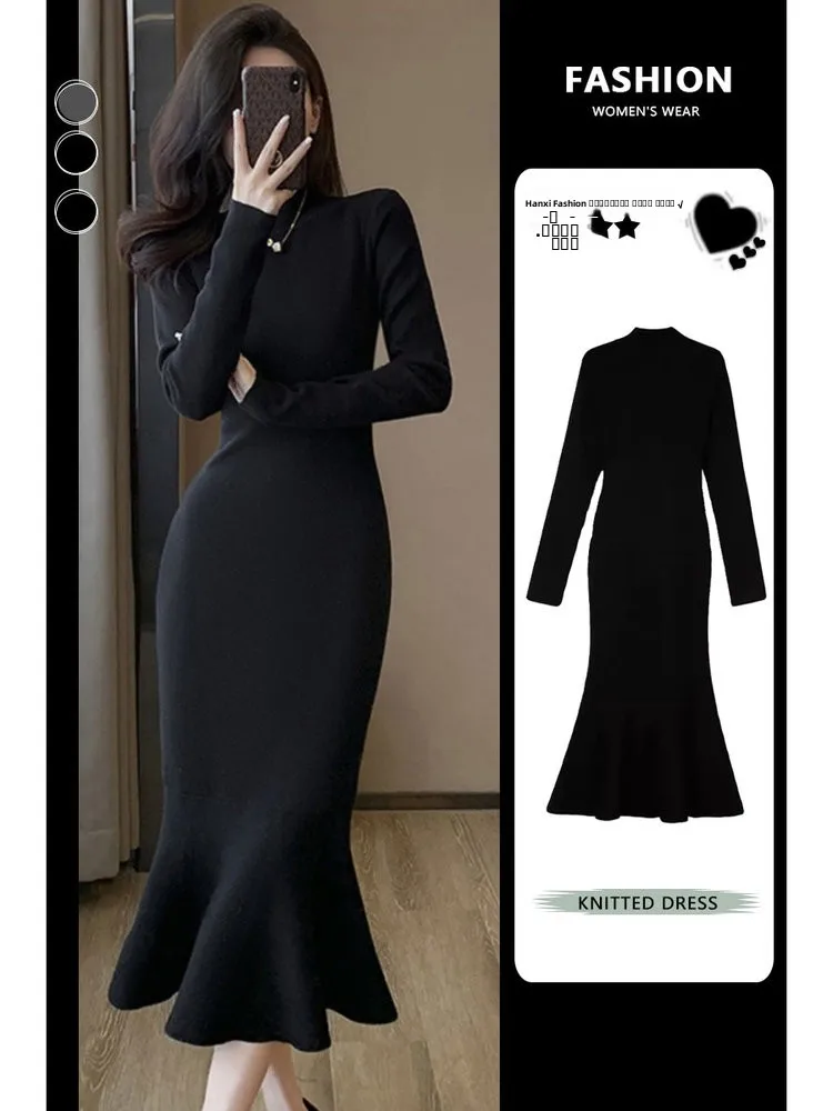 เสื้อไหมพรมถักทรงเข้ารูปเอวสูง แขนยาว อุ่นสบาย เหมาะสำหรับใส่เป็นเสื้อตัวในหรือแมทช์กับเสื้อโค้ทสำหรับฤดูใบไม้ร่วงและฤดูหนาว