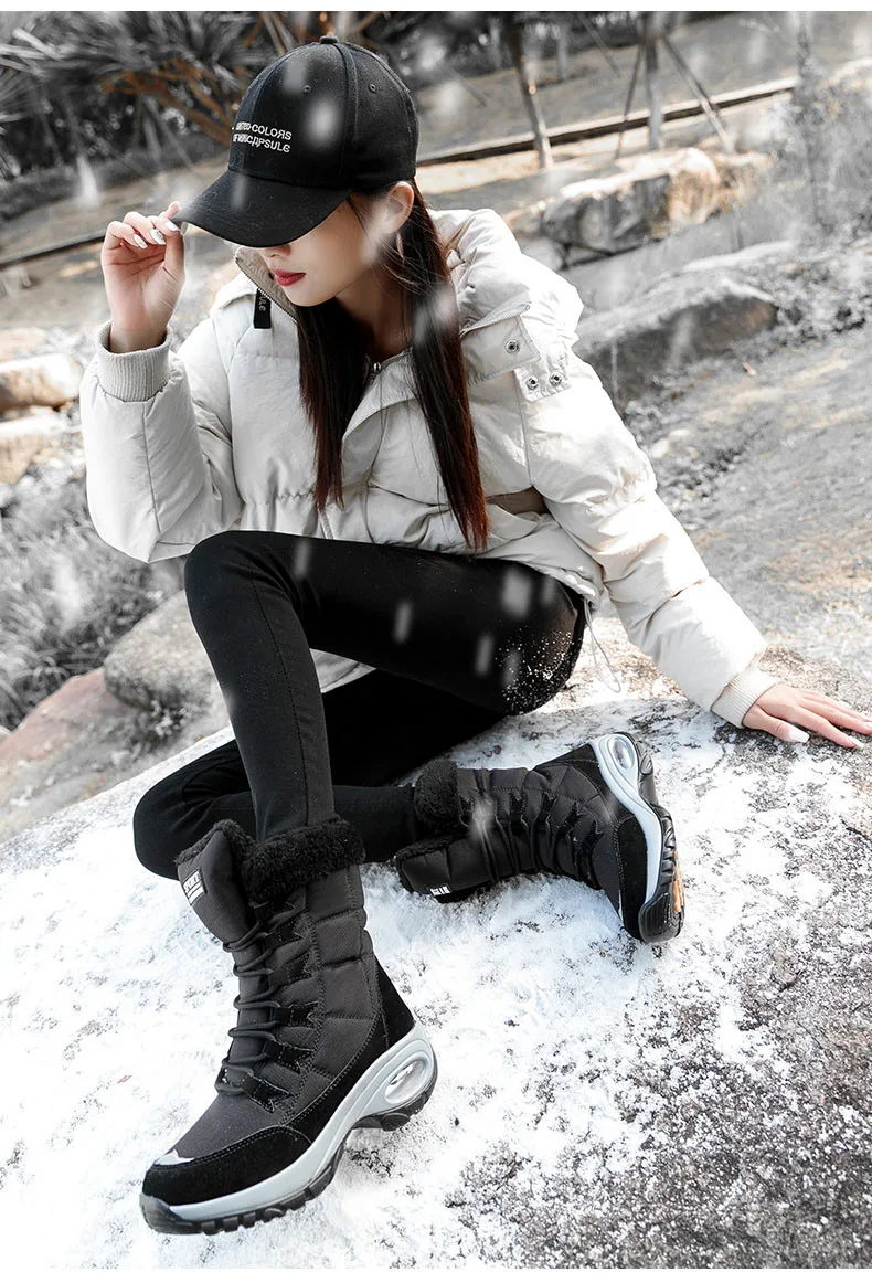 Women's Boots Winter High Quality Keep Warm Mid-Calf Waterproof Snow Boots Women Comfortable Ladies Thigh High Hiking Boots