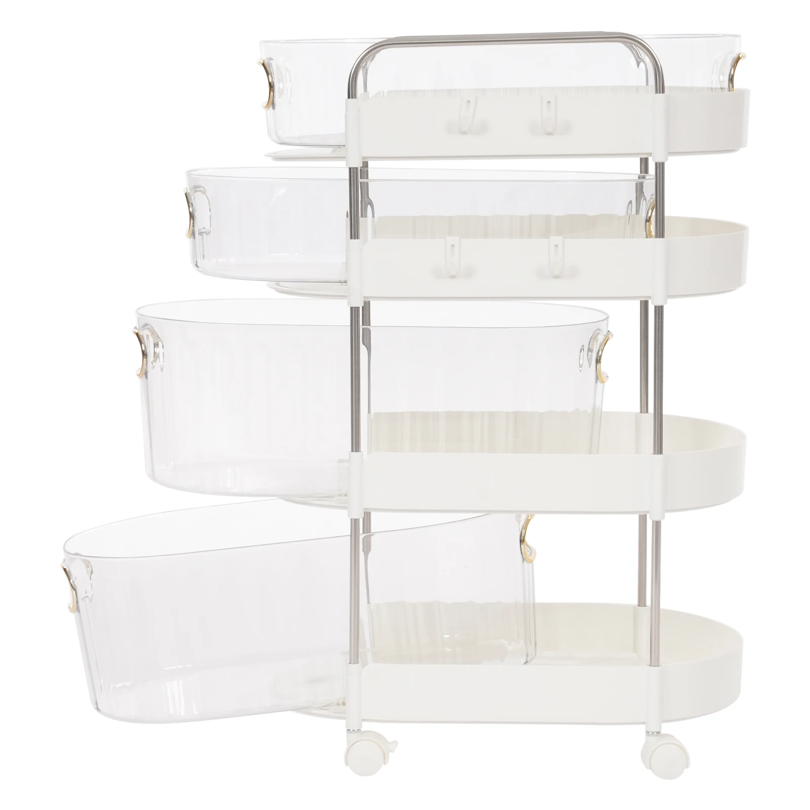 Stylish Desk Apothecary Cabinet,2 Small & 2 Large Drawers,Gilded Handles,Efficient Storage