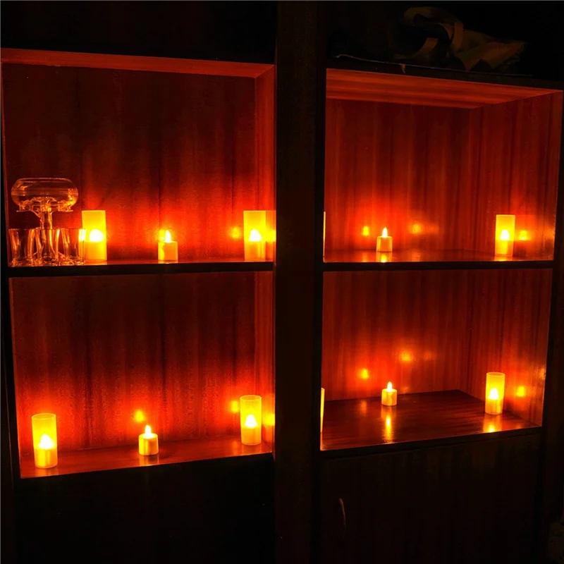 

Flameless Candles With Remote Control Timer & Charging Base, 24Pcs USB Rechargeable Battery LED Tea Lights Candles