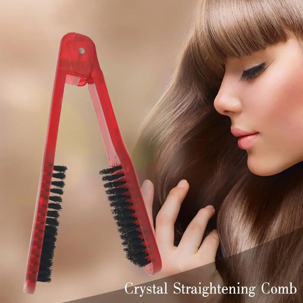 Straight Hair Comb Bristle Hair Straightening V-Shaped Comb Portable Home Hair Salon Comb High Resistant