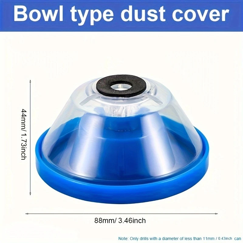 2pcs Drill Dust Cover Flexible Collection Bowl for Electric Hammer and Impact Drills Dust Shield for Drywall Concrete Wood, Blue