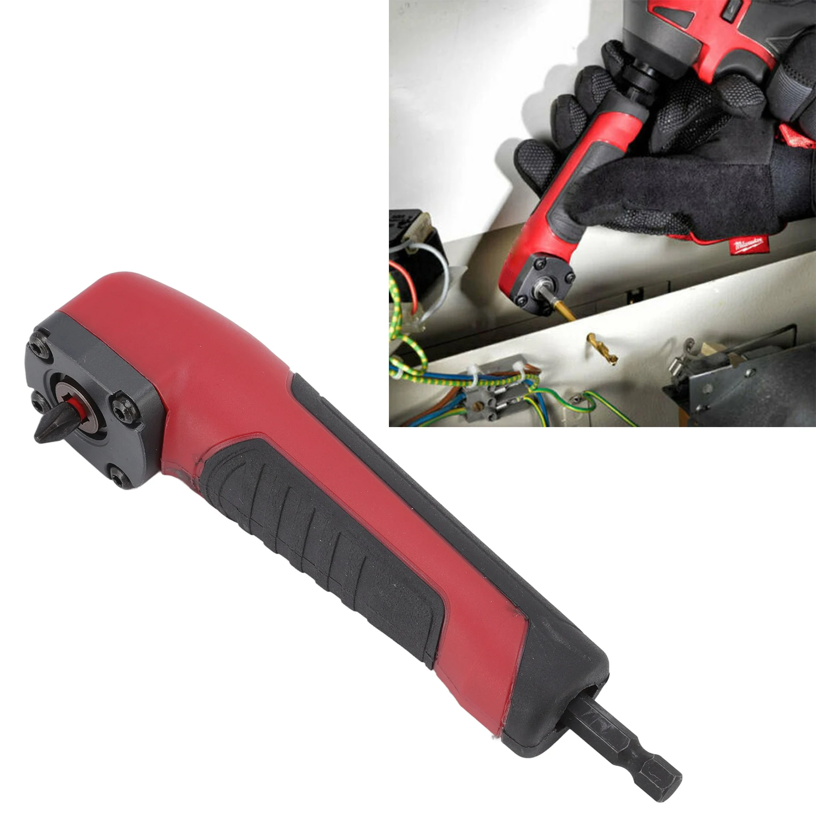 

Right Angle Drill Attachment Ergonomic Design Alloy Steel Easy Replaceable Right Angle Drill Adapter for Wood DIY Projects