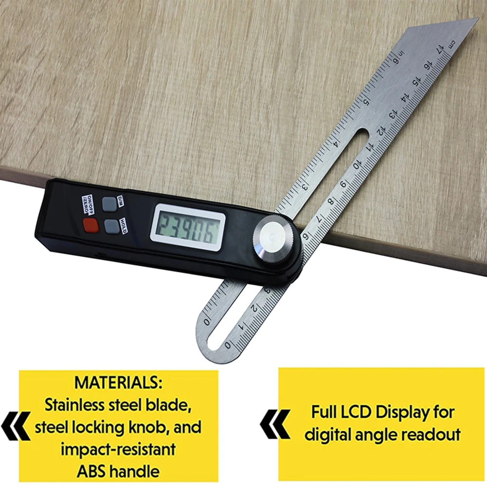 Electronic Protractor Digital Goniometer Stainless Steel  Multi Angle Ruler 360 Degree Angle Finder Woodworking Measuring Tool