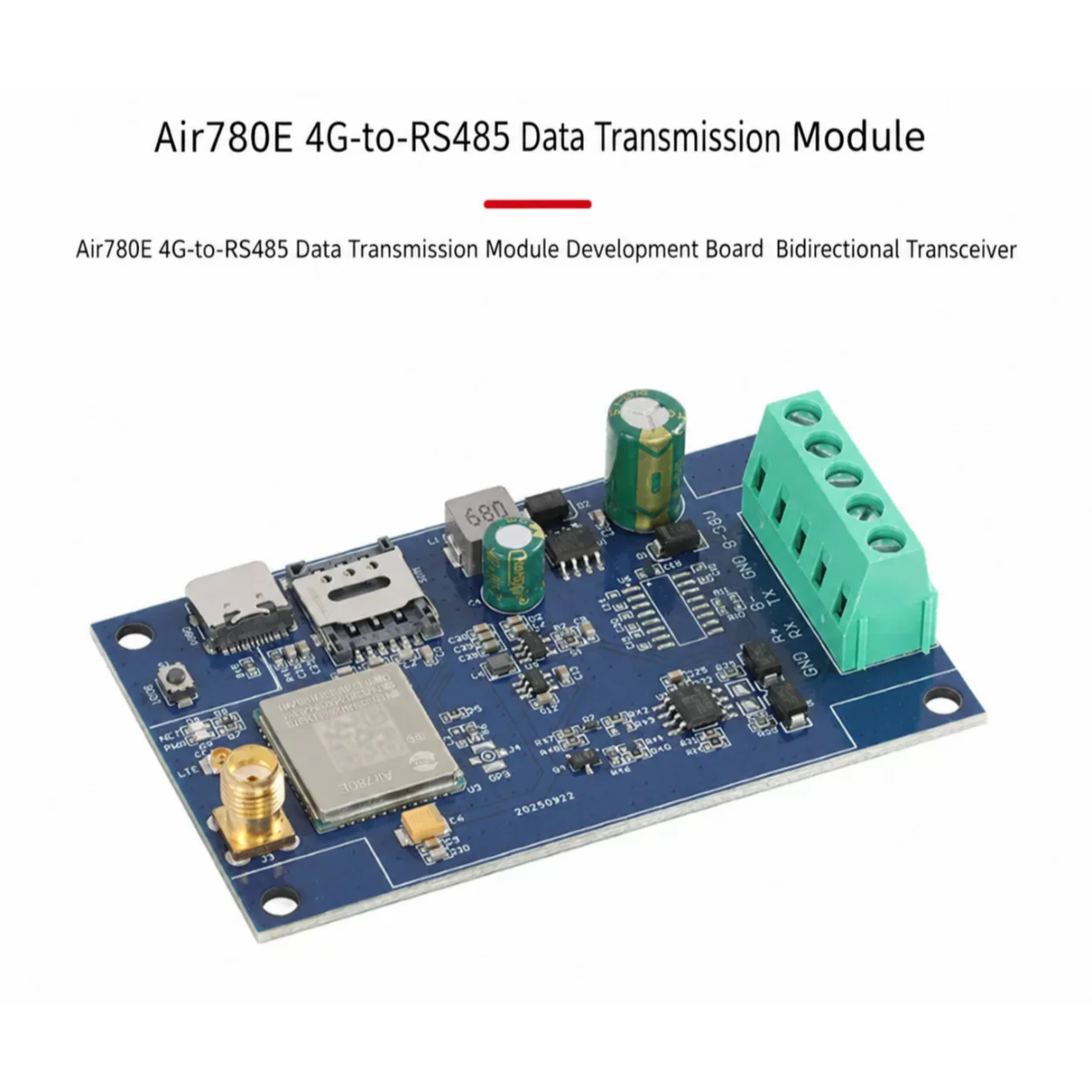 Holystone Air780E 4G to RS485 Data Transmission Module Development Board, Bidirectional Transceiving