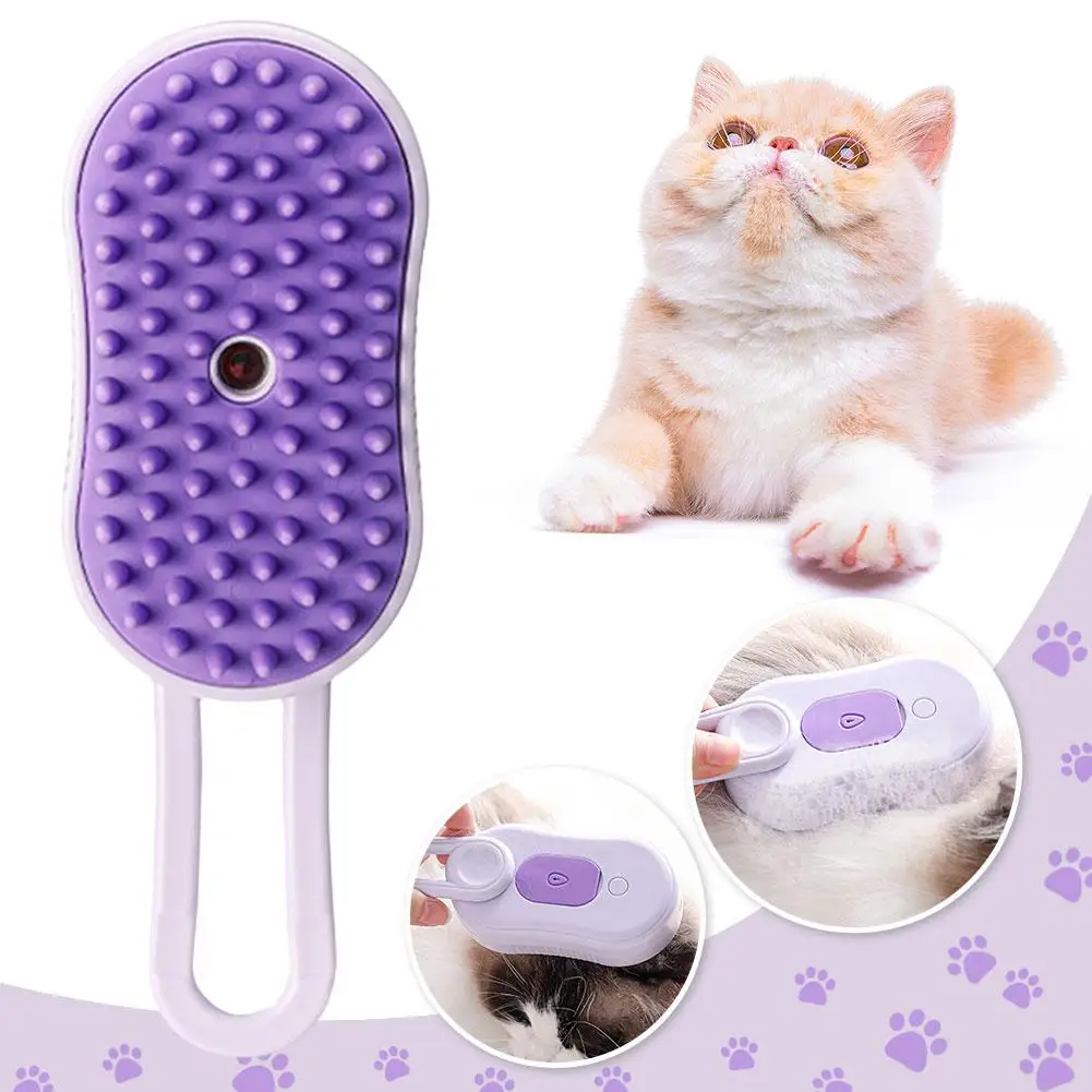 3in1 Cat Steam Brush Steamy Dog Brush Electric Anti-splashing Hair Massage With Comb Brush Spray Comb Pet Steam Removal Gro H0L2