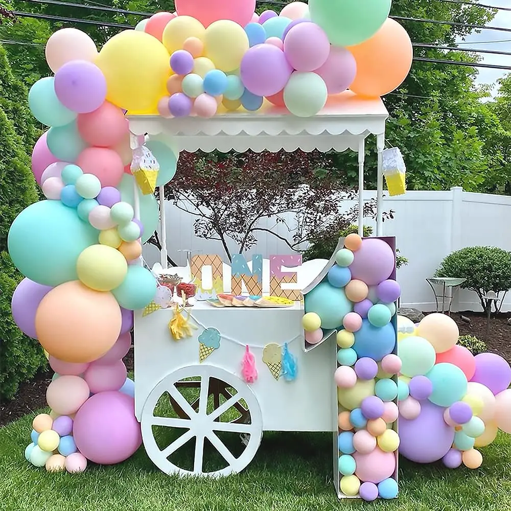 

Wedding Bridal Baby Shower 1 Year Boy Girl Birthday Decorations Unicorn Macaron Balloon Arch for Valentines Day Backdrop Decor