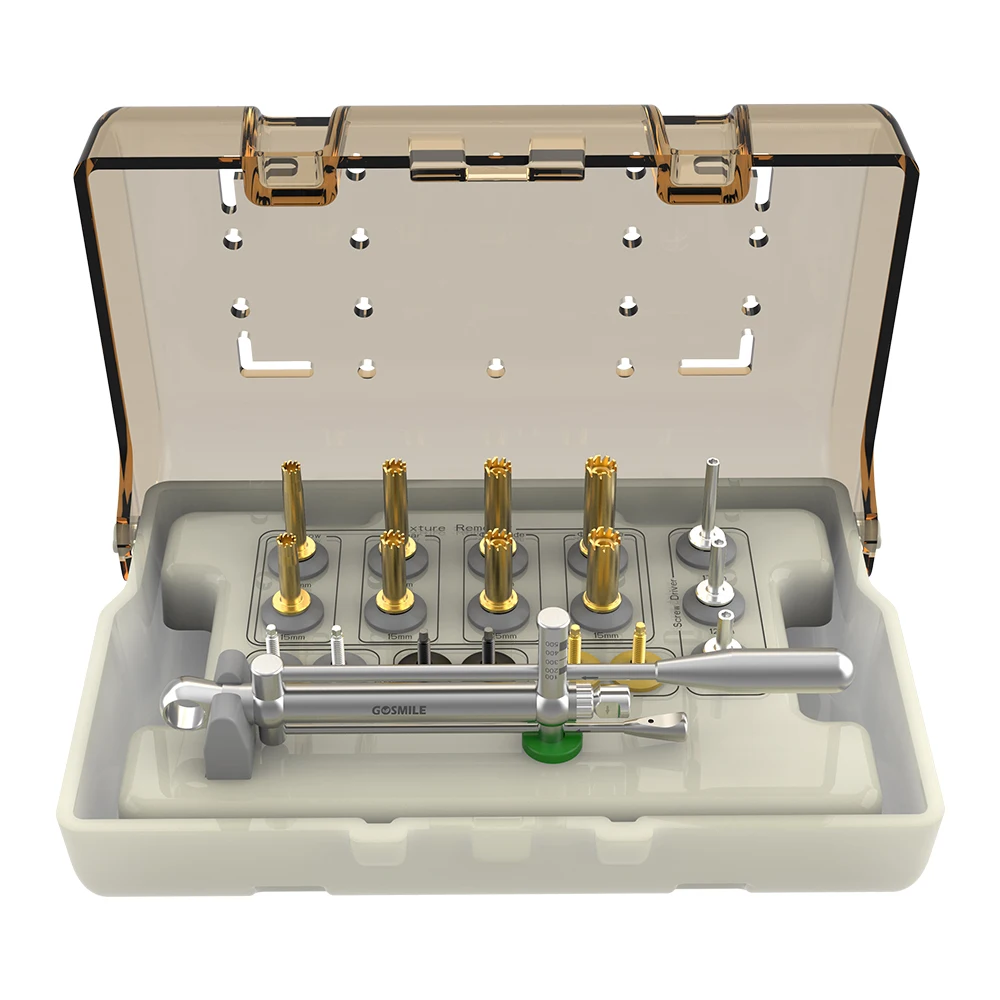 مجموعة أدوات إزالة زرع الأسنان، أداة إزالة المسمار المكسور، مجموعات صناعية لزراعة الأسنان